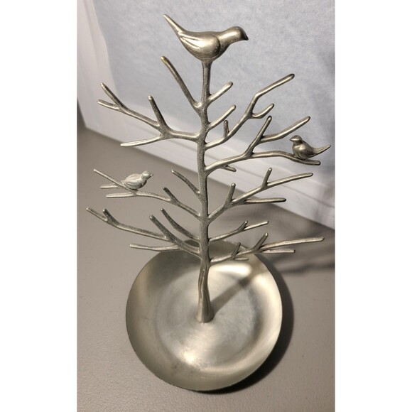 Silver Birds Tree Jewelry Stand Display Earring Necklace Holder Organizer - H020 - Picture 1 of 5
